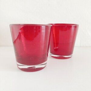 Red Whiskey Glasses Cocktail Glasses Set of 2